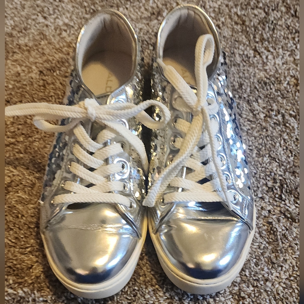 Aldo silver sequined sneaker